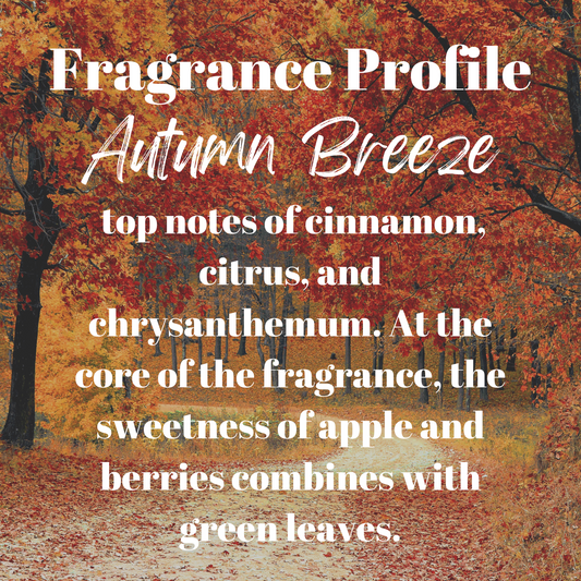 All Too Well candle fragrance profile card – Autumn Breeze scent notes