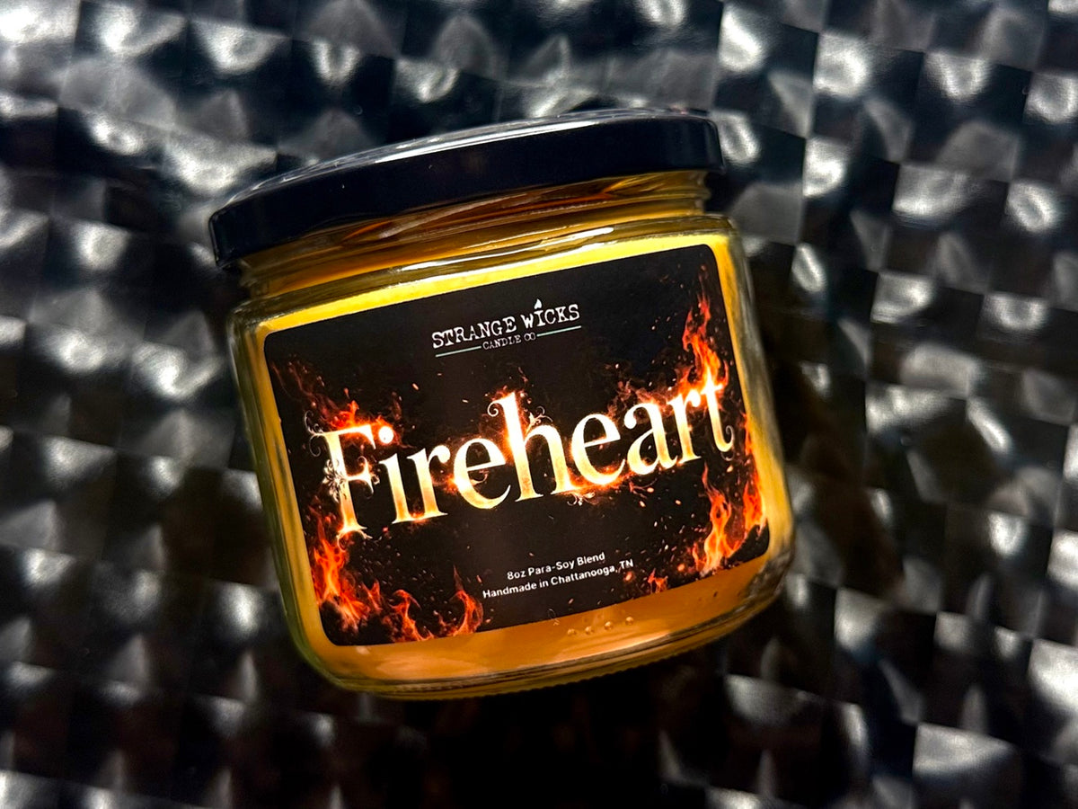 Fireheart - Throne of Glass Candle - label front
