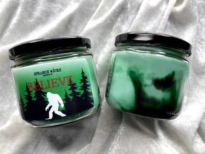 Believe Bigfoot Candle