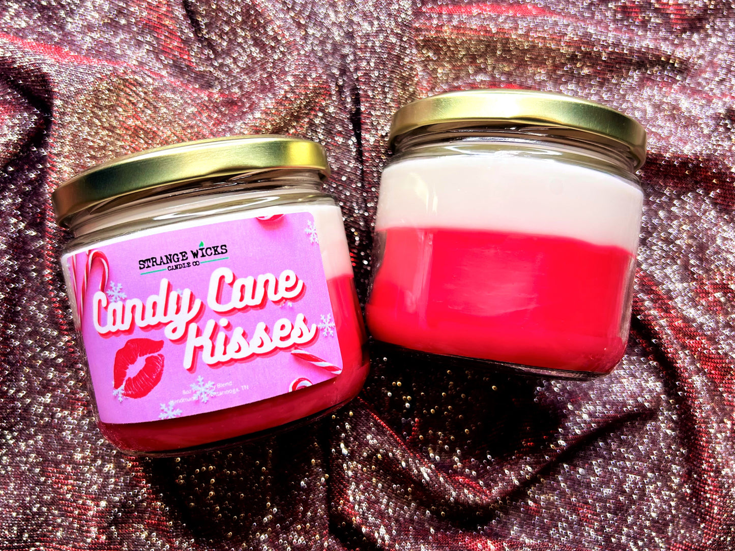 Candy Cane Kisses Christmas Candle